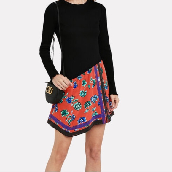 Derek Lam 10 Crosby Long Sleeve Scarf Hem Dress